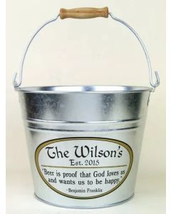Beer Bucket With Wooden Grip Handle