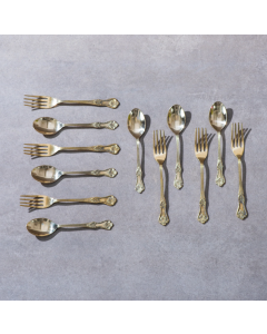 Gift Box of Cutlery (Engraved Brass Forks & Spoons)